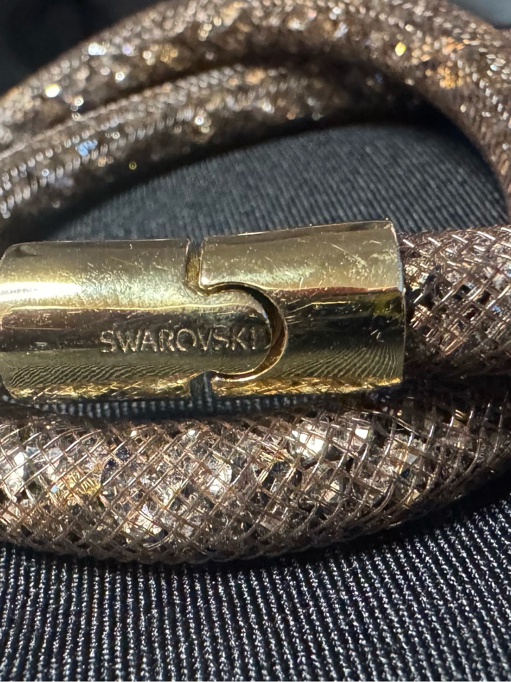 Swarovski Brown and Gold Crystal Mesh Collar Necklace / Wrap bracelet - Picture 1 of 3